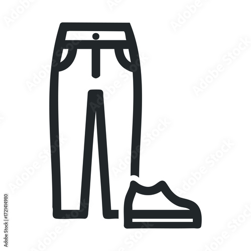 Casual clothing concept featuring pants and shoes for everyday wear. Vector illustration