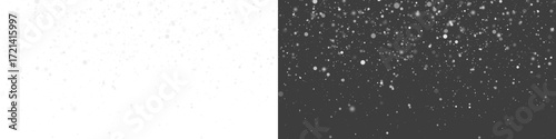 Realistic PNG falling snowflakes background on transparent isolated overlay