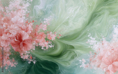 Retro style floral texture art background
