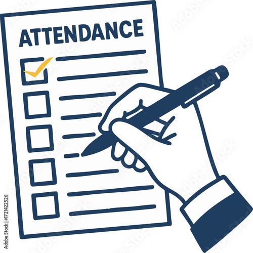 出席リストとチェックマーク｜Attendance List with Check Mark