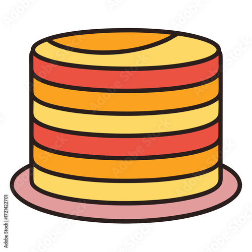 Yellow and Black Striped Cake