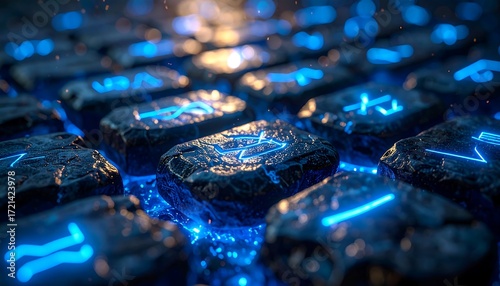 Glowing runes radiate energy