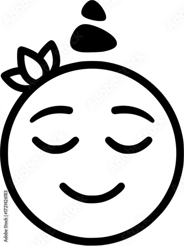 Zen emoji icon vector illustration simple design for relaxation meditation and mindfulness concept
