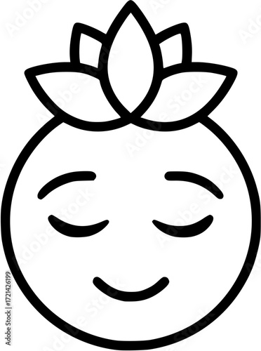 Zen emoji icon vector illustration simple design for relaxation meditation and mindfulness concept
