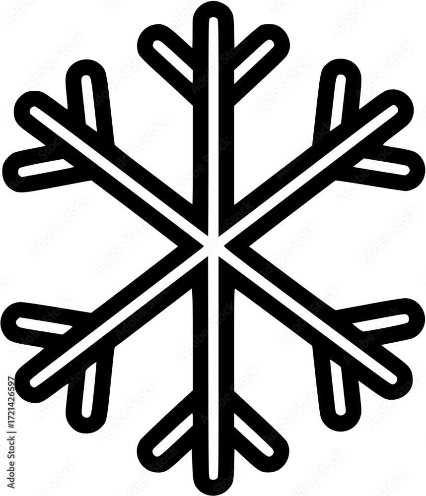Obraz premium Simple snowflake icon vector graphic winter christmas holiday season design art 