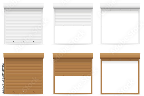 window roller blinds rolling shutters cartoon stock vector illustration isolated on white background