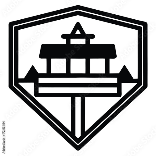 Park Ranger isolated ranger station sign on white background