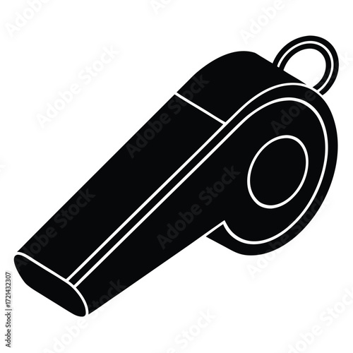 Park Ranger isolated rescue whistle on white background