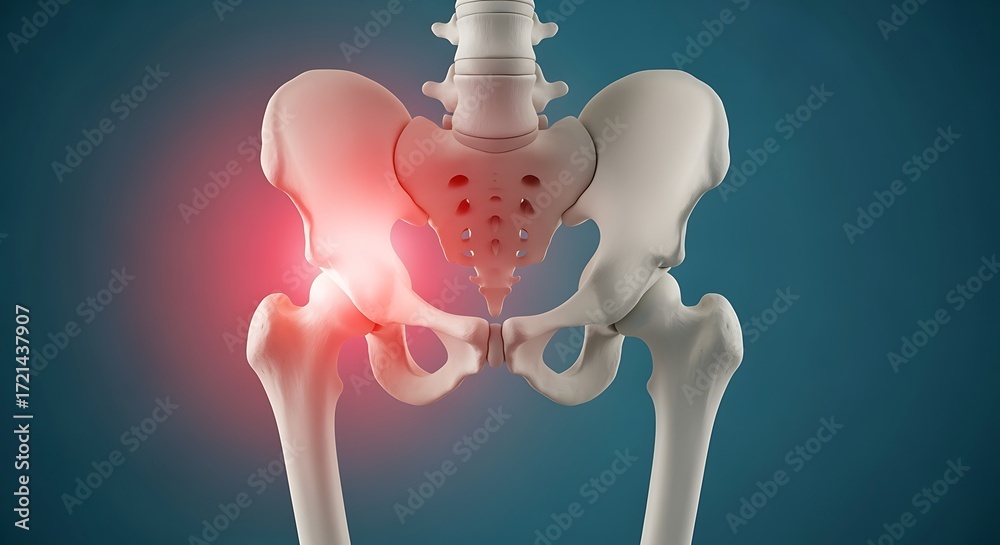 custom made wallpaper toronto digitalPelvic Bone Anatomy with Highlighted Hip Pain Illustration