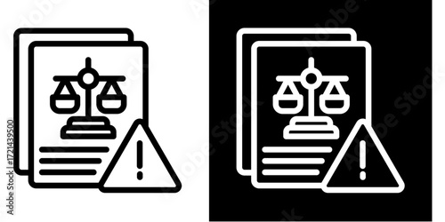 Legal Risk Management  Icon Set White Style Collection