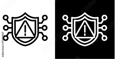 Cybersecurity Risk  Icon Set White Style Collection