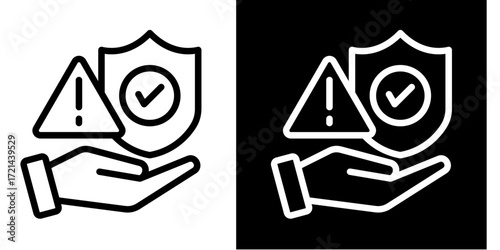 Insurance Risk Coverage  Icon Set White Style Collection
