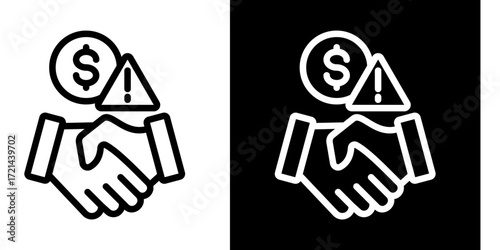 Acquisitions Risk  Icon Set White Style Collection