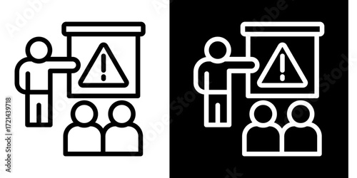 Employee Risk Training  Icon Set White Style Collection