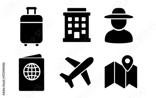 Essential travel icons collection for easy trip planning and design