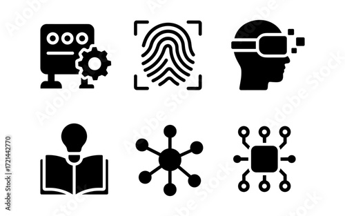 Innovative technology icons set for digital interfaces and modern design projects