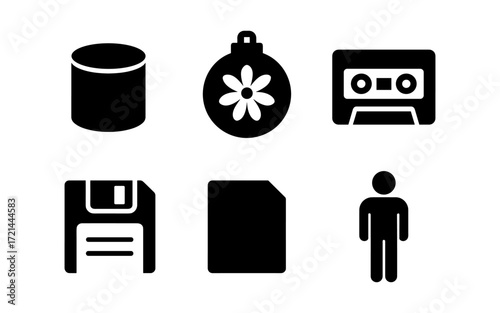 Retro technology and decorative elements collection for creative design projects