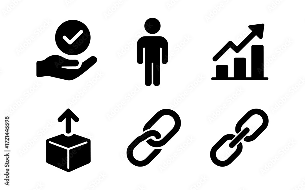 Fototapeta premium Simple pictograms collection for business and communication design