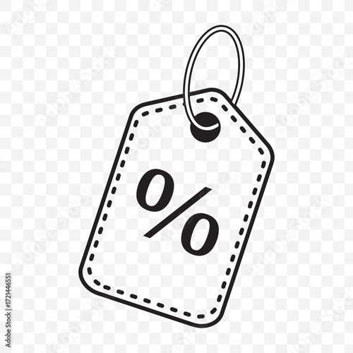  percent price tag . special offer . discount . isolated transparent . black outline filled version . AI 10. EPS 10 .