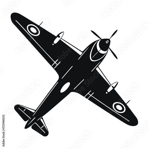 Airplane icon silhouette vector illustration .      