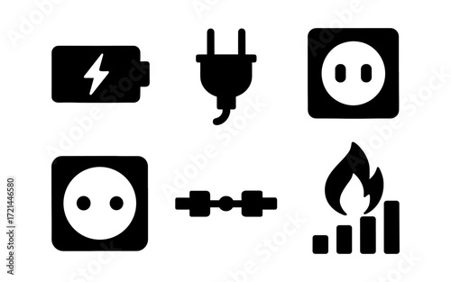 Essential electrical device icons for energy efficiency and modern design projects