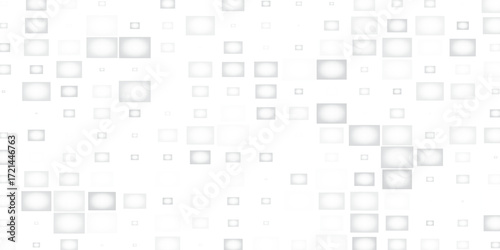 Random moved beveled white cube boxes block background wallpaper banner, 3D illustration