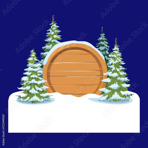 Minimalist Archway with Snow, Great for Simple Winter and Clean Holiday Design Concepts, Perfect for Empty Spaces

