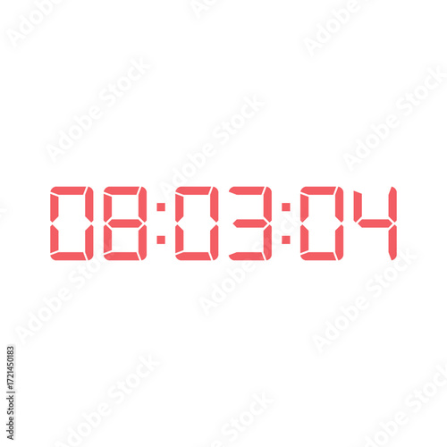 LED digital clock number for counter or calculator mockup design