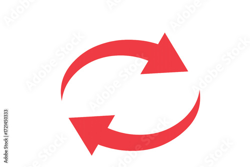 Arrow loop icon circular sync spin infinite cycle round reset repeat rewind swap alternation reverse update continuous rotation simple decoration element isolated on white background transparent