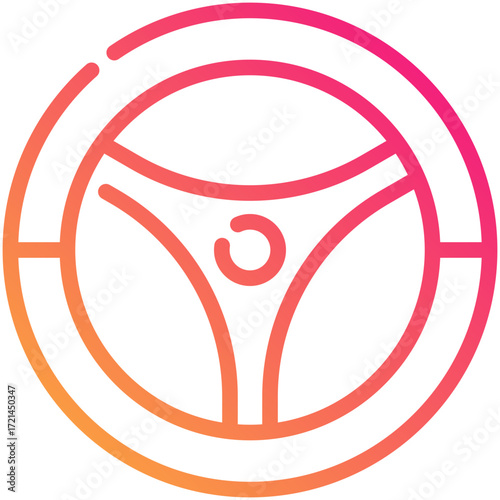 steering wheel gradient line icon