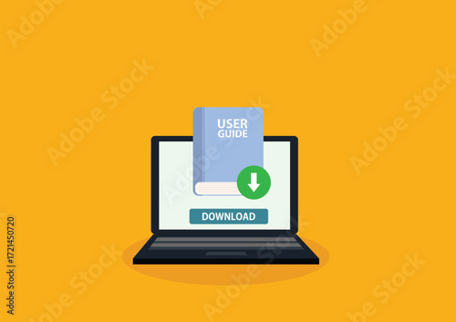 User guide laptop. User manual. Vector illustration of instruction manual
