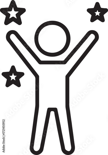 Silhouette celebration icon outline vector for festive, cultural, religious, spiritual, and event design.