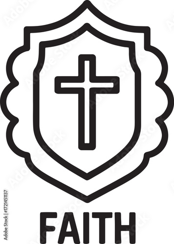 Silhouette faith emblem icon vector design for religious, spiritual, cultural, decorative, and symbolic themes.