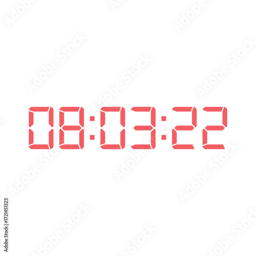 LED digital clock number for counter or calculator mockup design