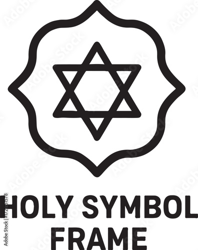 Silhouette holy symbol frame vector design for spiritual, religious, decorative, and ornamental use.