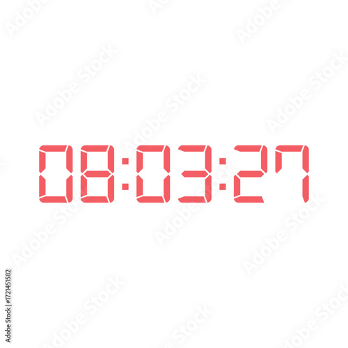 LED digital clock number for counter or calculator mockup design
