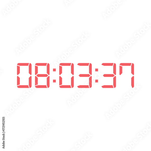 LED digital clock number for counter or calculator mockup design