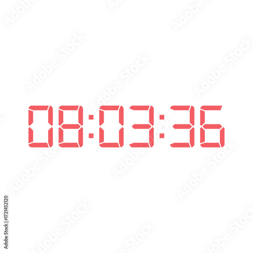 LED digital clock number for counter or calculator mockup design