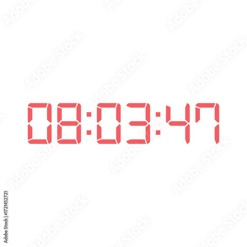 LED digital clock number for counter or calculator mockup design
