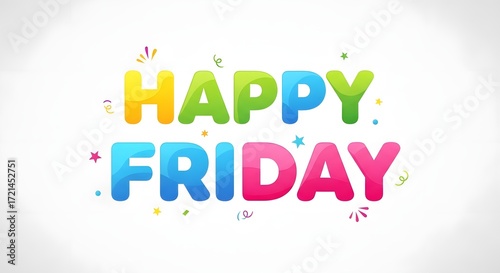 Happy Friday Greeting Illustration