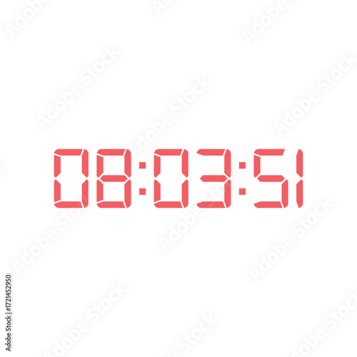 LED digital clock number for counter or calculator mockup design