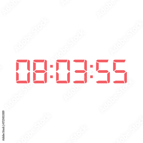 LED digital clock number for counter or calculator mockup design