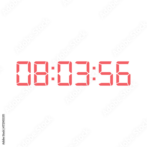 LED digital clock number for counter or calculator mockup design