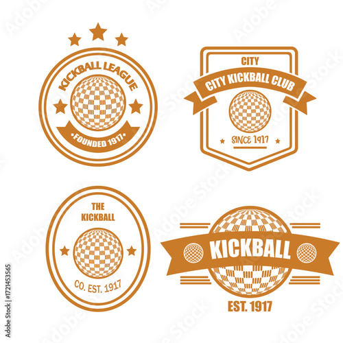 kickball logo vector set