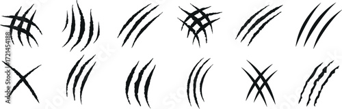 scratch marks silhouette, claw marks vector, animal scratch doodle, ripped marks pack, monster scratch icons, black claw doodle, damage scratch outline, scar scratch symbols, cartoon claw rips, horror