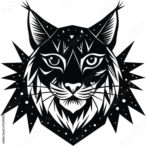 Low poly raccoon face close-up geometric illustration