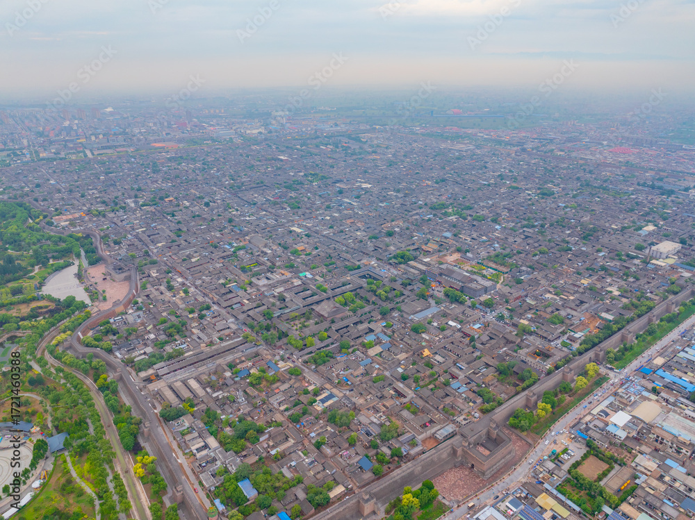 Obraz premium Panoramic view of Pingyao Ancient City, Jinzhong, Shanxi