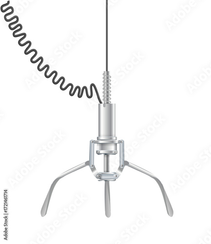 Gripper arm. Slot machine elevator machine for getting toys and prizes. Mechanical gripper tentacles. Vector