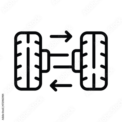 Vehicle Differential Gear System line icon in trendy style