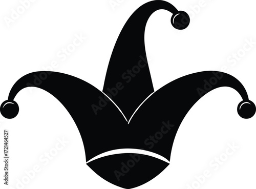 mardi gras jester hat festive costume icon vector, celebration cap symbol illustration
